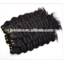 No Tangle No Mix Color 1 # Jet Black Deep Wave 100% pince à cheveux humains dans l&#39;extension de cheveux